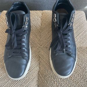Rag and bone black  leather high tops